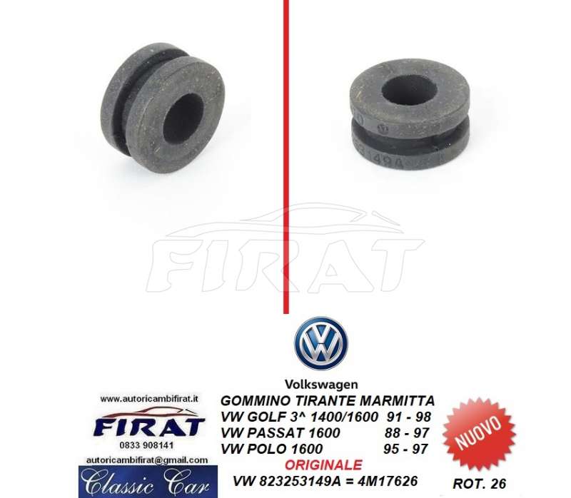 GOMMINO TIRANTE MARMITTA VW GOLF 3^ - PASSAT-POLO (823253149A)